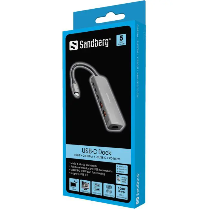 sandberg-usb-c-dock-hdmi-2xusb-a-2xusb-c-pd100w-88647-e0017563.webp